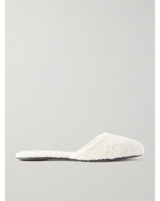 Leset Natural Romy Wool And Cashmere-Blend Bouclé Slippers