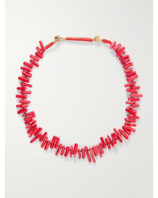 Roxanne Assoulin Red The Coral Branch Beaded Necklace
