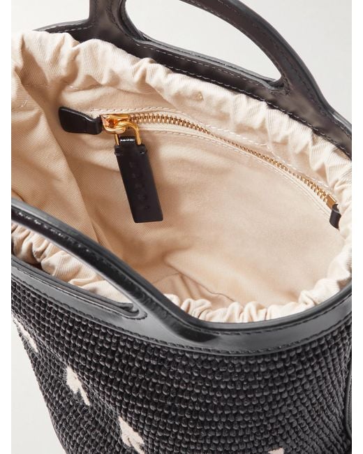 Marni Tropicalia Small Leather-Trimmed Embroidered Raffia