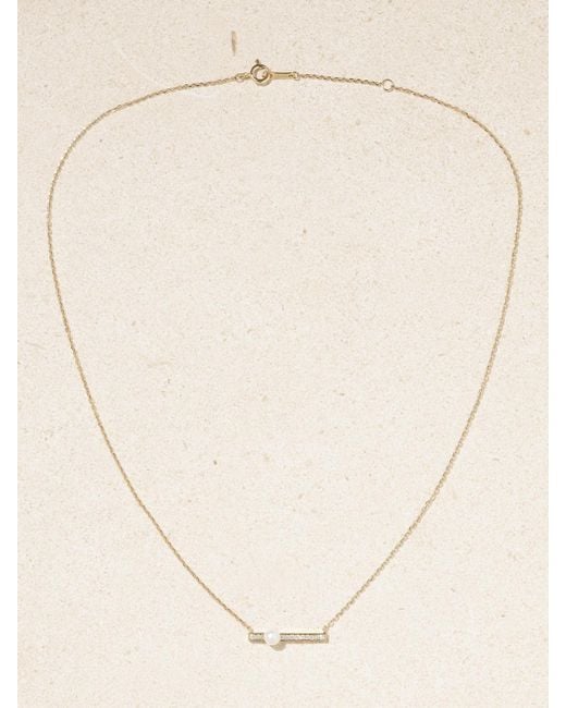 Mizuki Natural 14-Karat, Diamond And Pearl Necklace