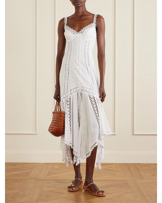 Charo Ruiz White Blossel Cotton-Blend Maxi Dress
