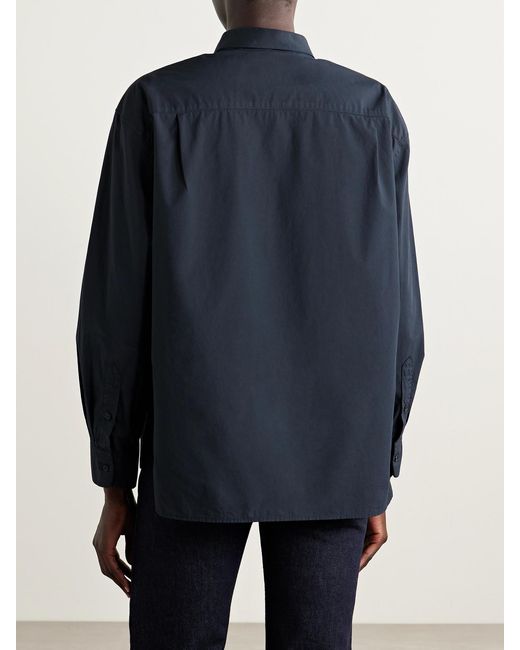 Nili Lotan Blue Amante Cotton-Poplin Shirt