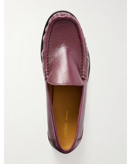 LEGRES Purple Model 64 Leather Loafers