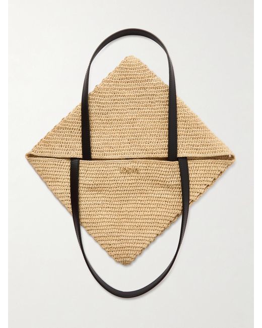 Loewe Natural Paula's Ibiza Puzzle Fold Mittelgroße Tote Aus Raffiabast Mit Lederbesätzen