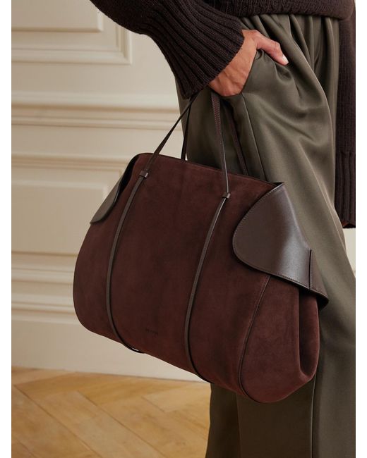 Neous Brown Berenices Suede And Leather Shoulder Bag
