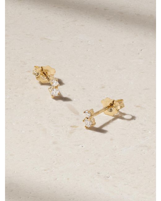 STONE AND STRAND Natural Buddy 14-Karat Diamond Stud Earrings