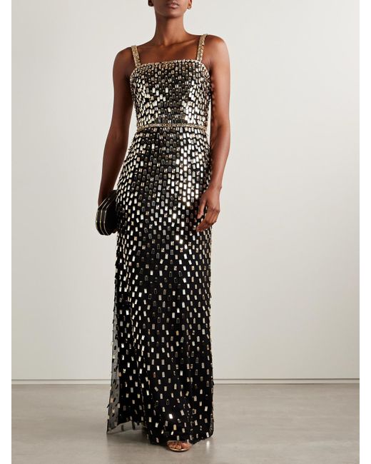 Jenny Packham White Juliette Embellished Mesh Gown