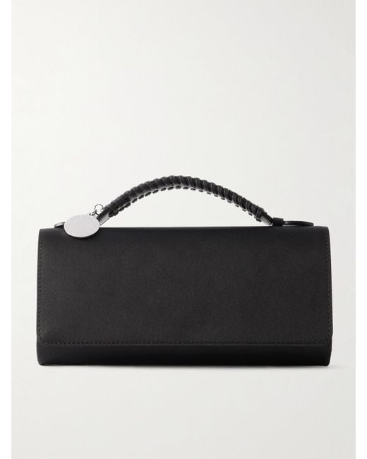 Stella McCartney Black Falabella Clutch Aus Satin Mit Verzierung