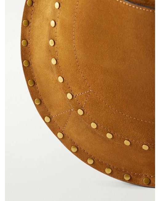 Isabel Marant Brown Oskan Embellished Suede Shoulder Bag