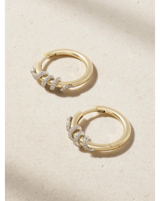 Ileana Makri Natural Twisted Boa 18-Karat And Diamond Earrings