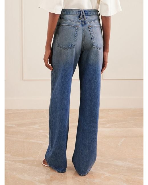 SLVRLAKE Denim Blue Kendra High-Rise Straight-Leg Jeans