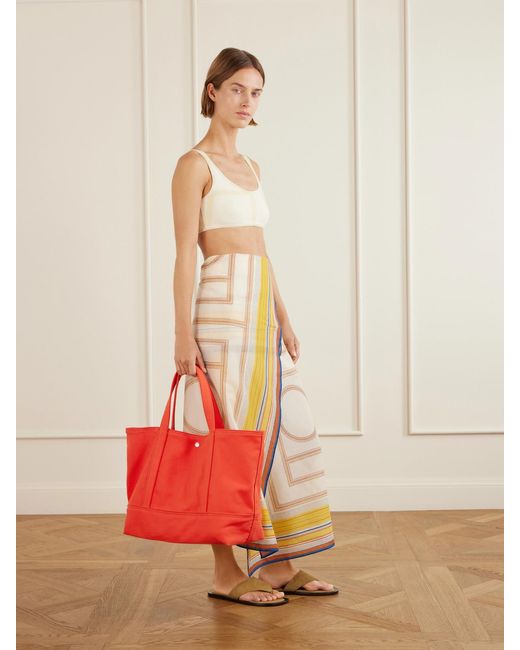 Totême Red Organic Cotton-Canvas Tote