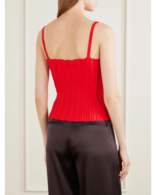 Staud Red Skye Ribbed Jersey Tank