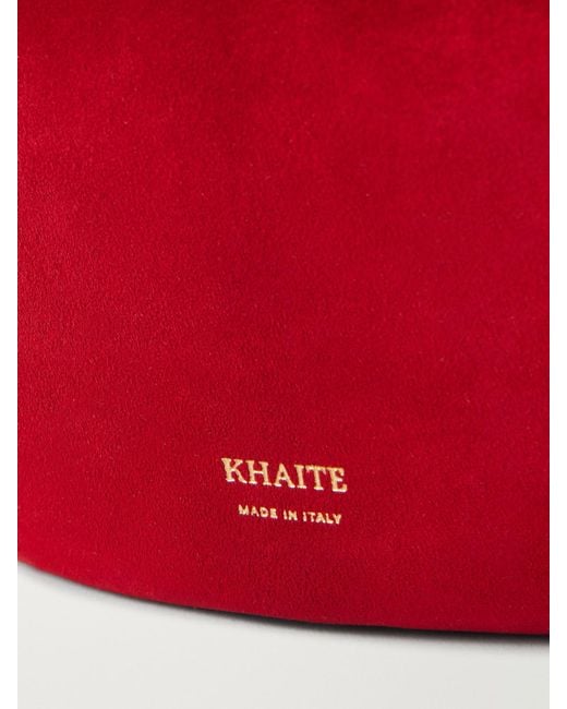 Khaite Red Olivia Mini Suede Shoulder Bag