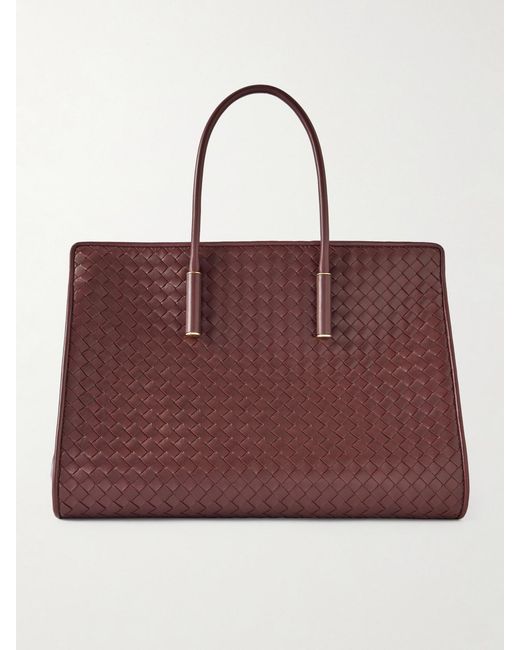Bottega Veneta Purple Barbara Intrecciato Leather Tote
