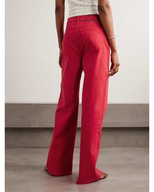 La Ligne Red Isadora High-Rise Wide-Leg Jeans