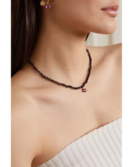 Collier En Or Rose 14 Carats (585/1000) Et Pierres Multiples Mini Cosmo Andrea Fohrman en coloris White