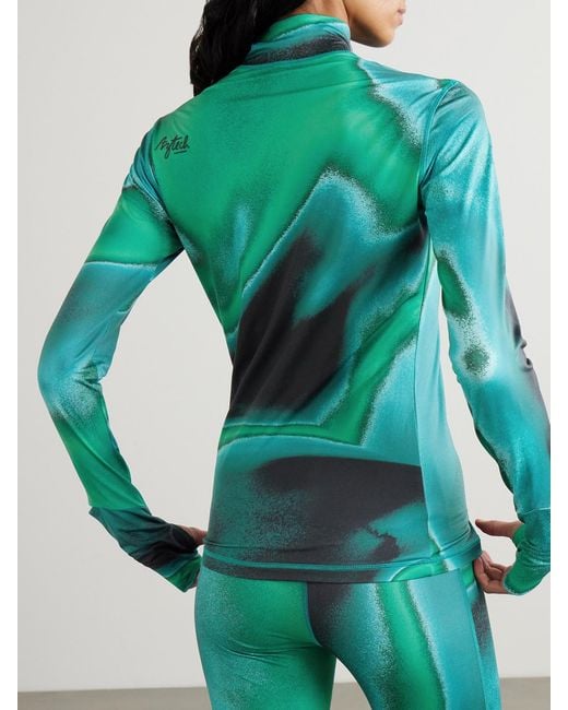 Aztech Mountain Green Next To Skin Printed Stretch-Jersey Turtleneck Base Layer