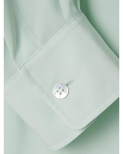 The Row Green Caster Chiffon Shirt