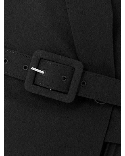 Jonathan Simkhai Black Alexandra Belted Pleated Crepe Midi Dress