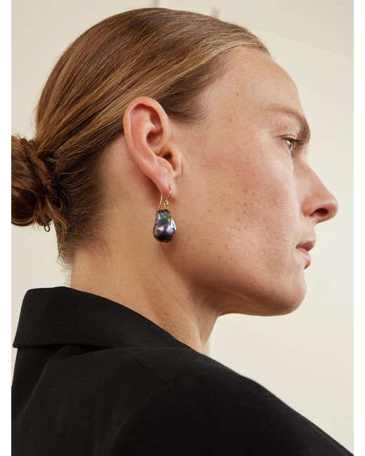Jil Sander Blue Grainy-Tone And Mother-Of-Pearl Earrings