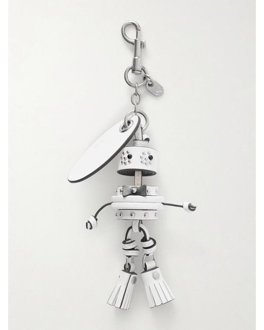 Anya Hindmarch White Groom Studded-Tone And Leather Bag Charm