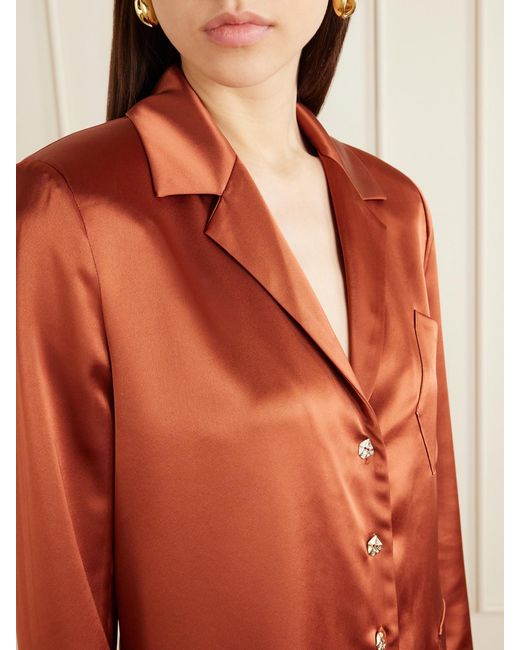 Violante Nessi Orange Joli Satin Blouse