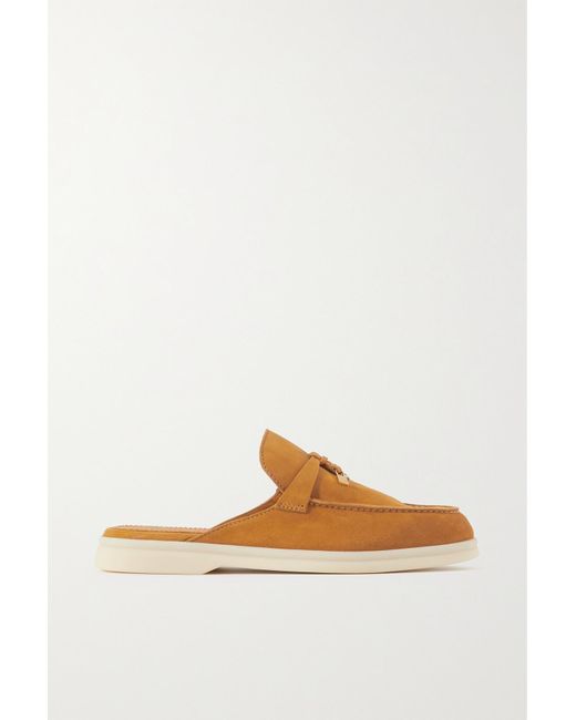 loro piana babouche charms walk suede mules