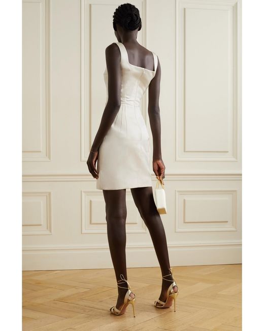 Emilia Wickstead Natural Salma Duchesse-Satin Mini Dress