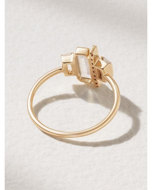 Melissa Joy Manning White Cityscape 14-Karat Recycled, Aquamarine And Diamond Ring
