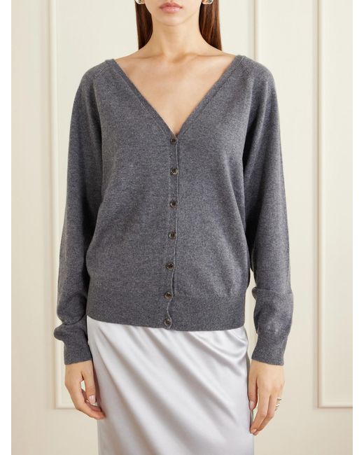 Lisa Yang Gray Jiani Cashmere Cardigan