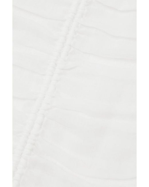 Chloé White Ruffled Ramie Top