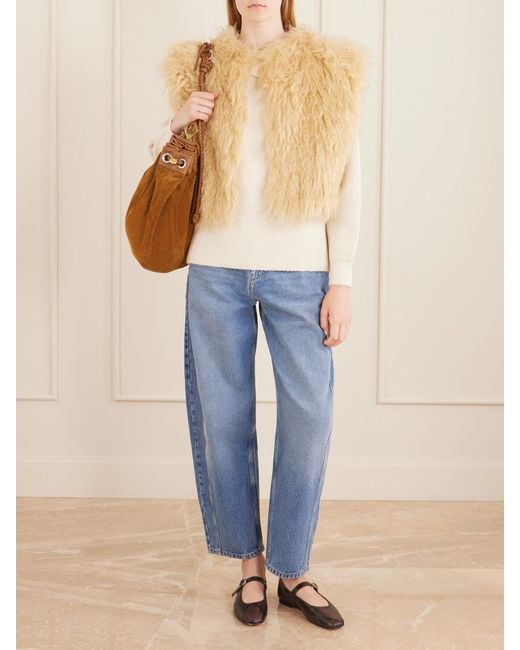 Isabel Marant Natural Florana Cropped Shearling Vest