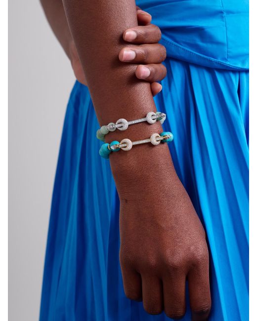 ANANYA Blue Jumbo Chakra Armband Mit Mehreren Steinen Und Details Aus 18 Karat