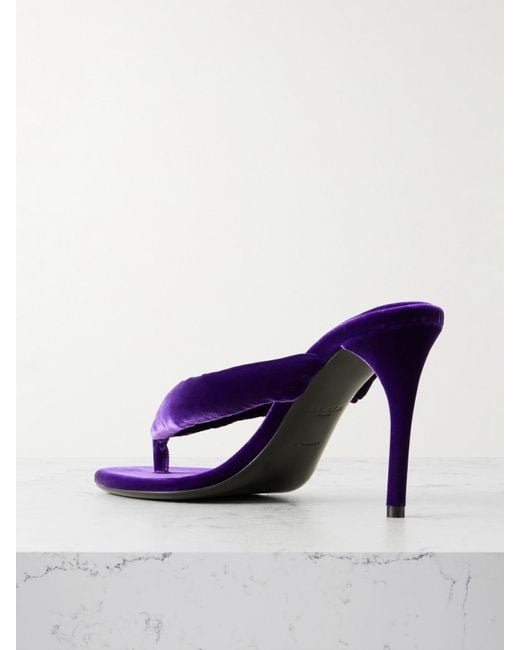 Alaïa Blue 90 Velvet Mules