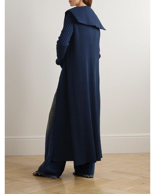 Balenciaga Blue Cardigan Aus Rippstrick