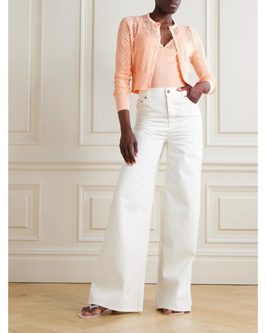 Chloé Pink Pointelle-Knit Cotton Tank And Cardigan Set