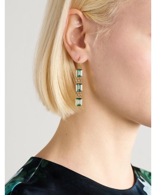 Ileana Makri Natural Tile Drop 18-Karat Apatite And Diamond Earrings