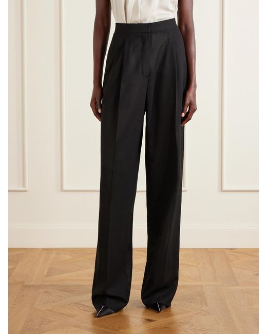 Tom Ford Black Wool Wide-Leg Pants