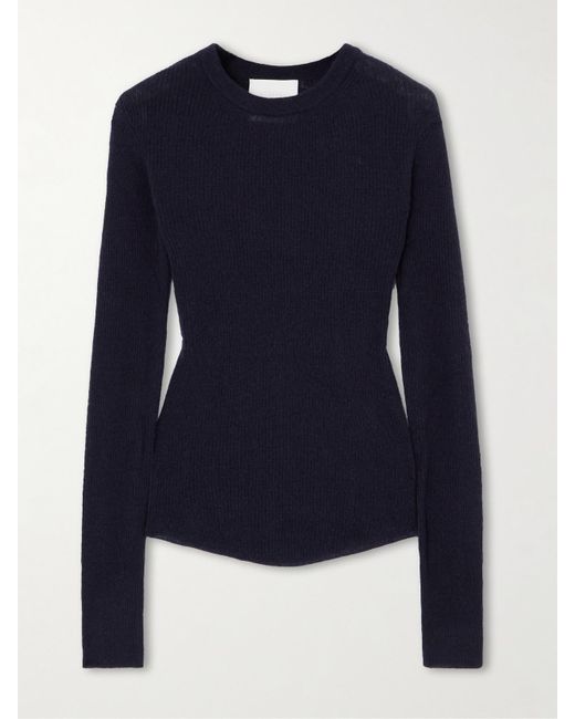 Citizens of Humanity Blue Alessia Pullover Aus Einer Gerippten Woll-Kaschmirmischung