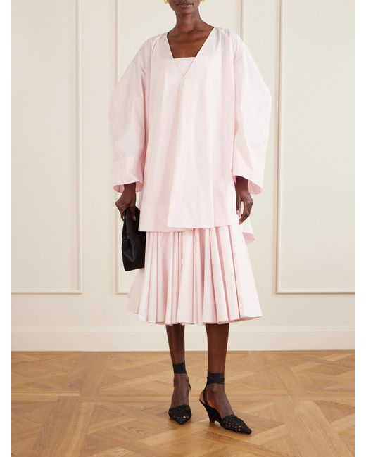 Jacquemus Pink Paysan Oversized Cotton-Blend Mini Dress