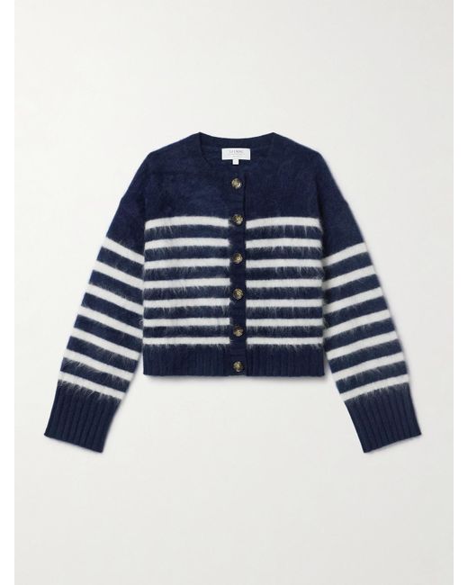 Cardigan En Cachemire Brossé À Rayures La Ligne en coloris Blue