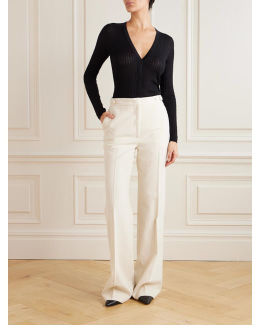 Gabriela Hearst Black Emma Pointelle-Knit Cashmere And Silk-Blend Cardigan
