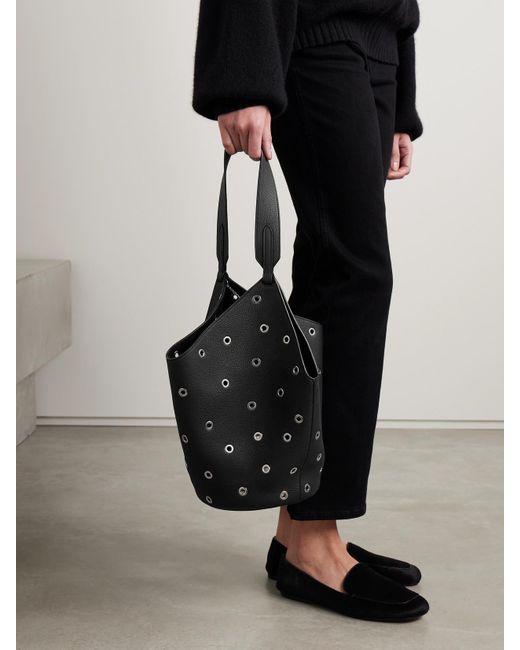 Khaite Black Lotus Kleine Tote Aus Strukturiertem Leder Mit Verzierungen