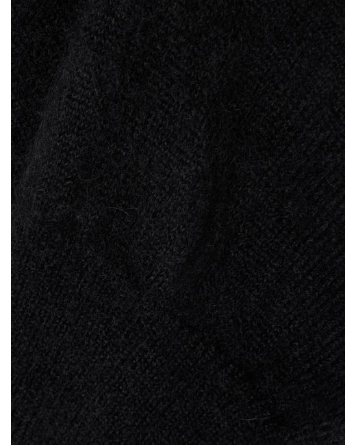 Magda Butrym Black Open-Back Mohair-Blend Turtleneck Tank