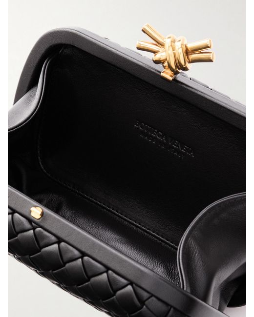 Bottega Veneta Black Knot Padded Intrecciato Leather Clutch