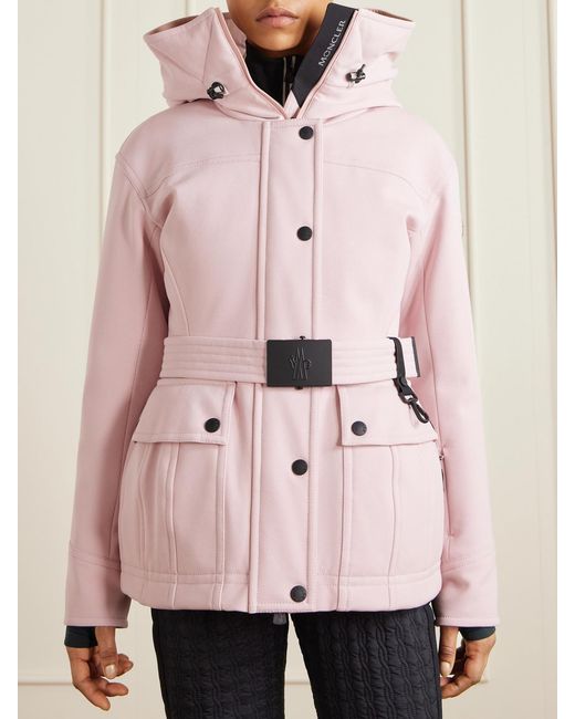 Moncler Pink Isle Stretch-Twill Down Ski Jacket