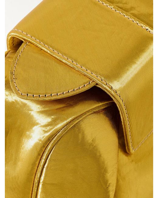 Gabriela Hearst Yellow Soft Demi Clutch Aus Lamé