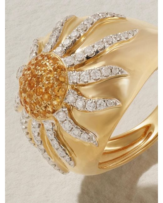 Yvonne Léon Natural 18-Karat, Citrine And Diamond Ring