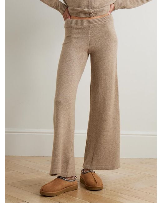 Suzie Kondi Natural Zephyra Cashmere Wide-Leg Pants